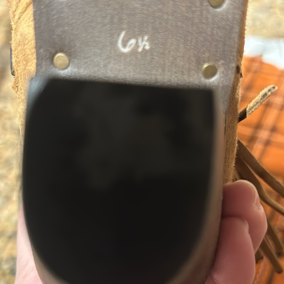 Sam Edelman Brown Fringed Ankle Boots - Picture 6 of 8